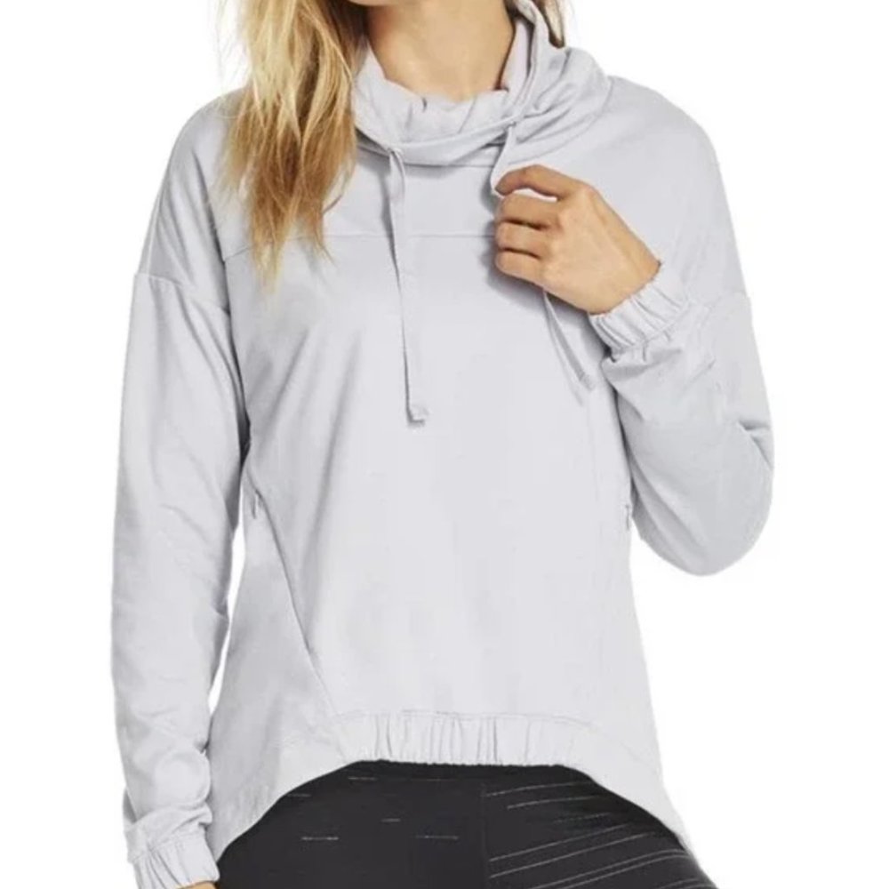 Fabletics Europa Scuba Pullover Sweatshirt Small Gray Pullover Mock Neck…
